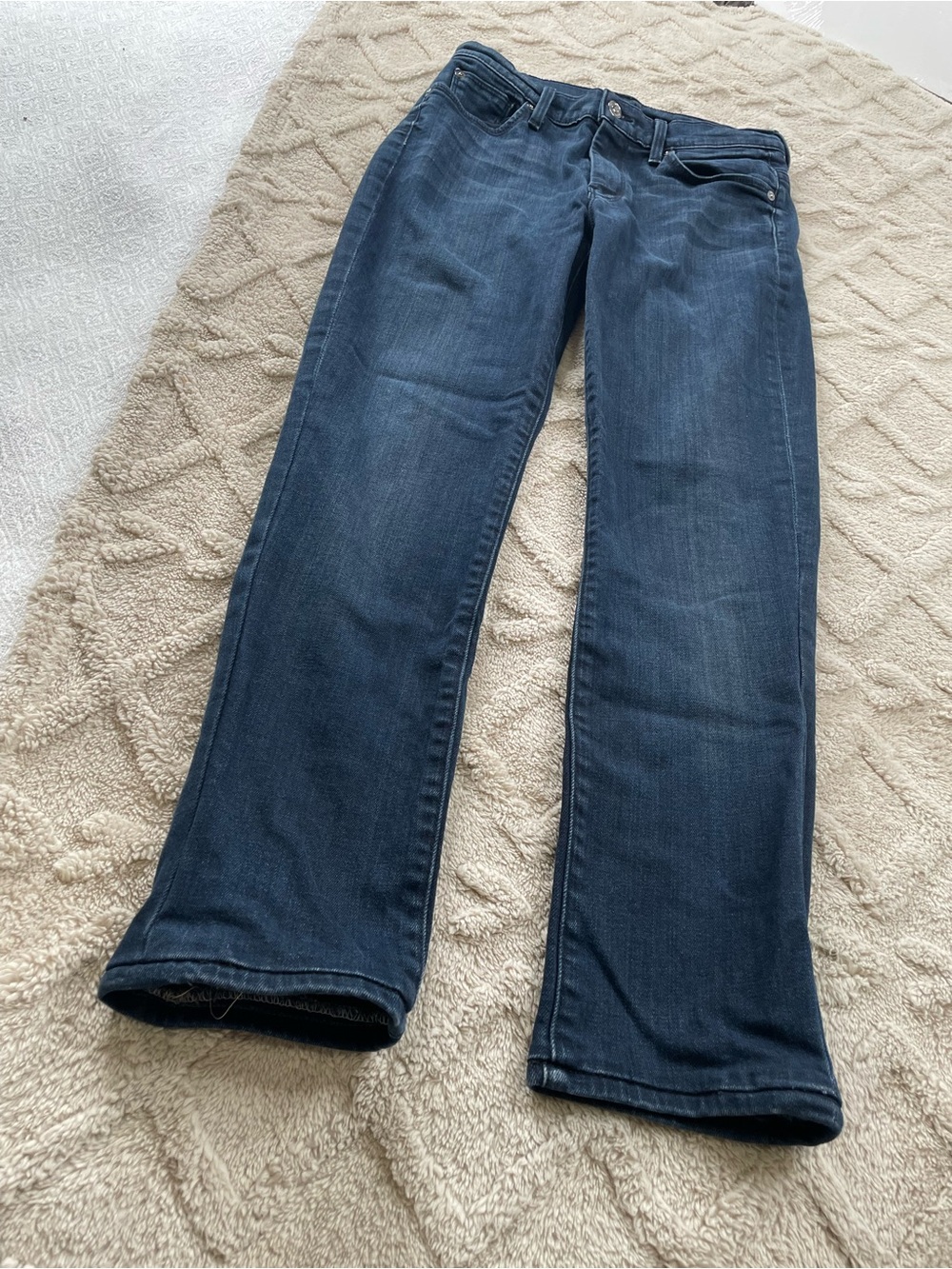 7 For All Mankind MidRise Dark Blue Straight Leg  Jeans Size 27